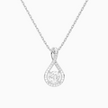 Lab Grown Diamond Cushion Halo Pavé Twist Pendant Necklace