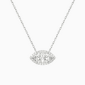 Product Video for Marquise Halo Lab Grown Diamond Necklace In 18K White Gold