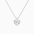 Product Video for Bezel Solitaire Heart Lab Grown Diamond Pendant Necklace In 18K White Gold